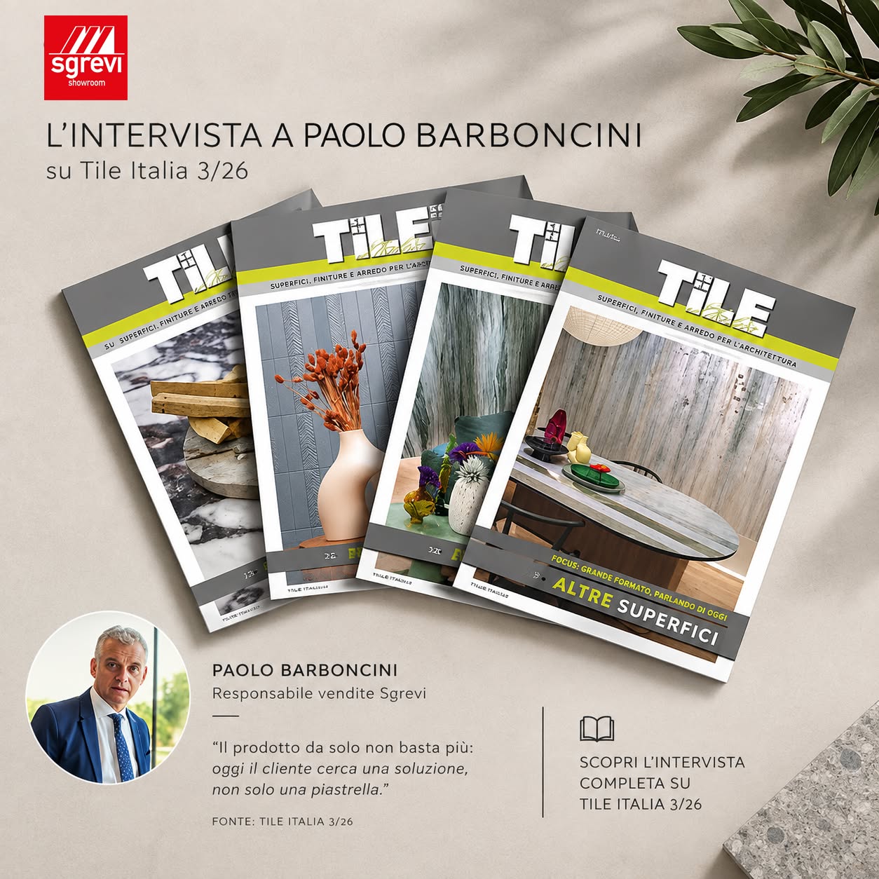 Tile Italia pubblica l'intervista a Paolo Barboncini